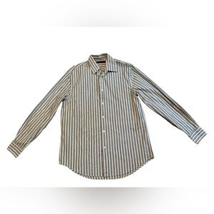 Perry Ellis Grey Striped Button Down Mens M​